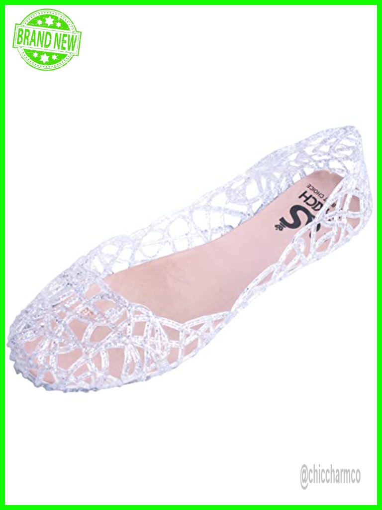 Women Flat Heel Jelly Sandals Comfort Slip On Beach Shoes Casual Summer